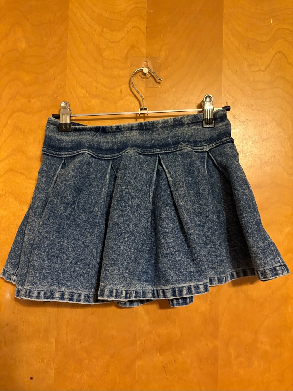 Girls' Blue Denim Pleated Skort